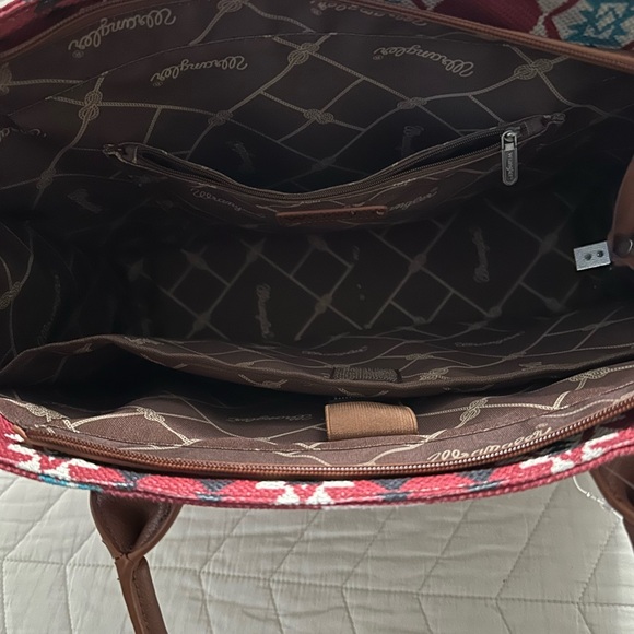 Aztec Pattern Red and Brown Tote Bag - Picture 9 of 9